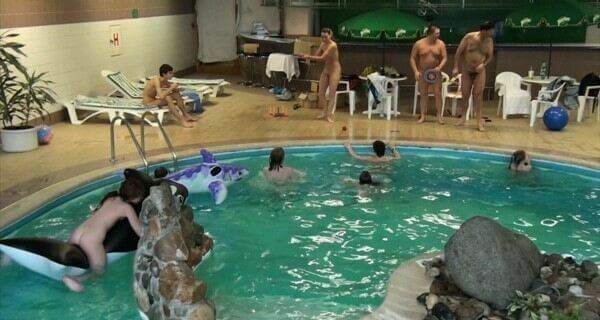 Indoor Dolphin Ride Full HD video - Naturism as a Way to Connect with Nature