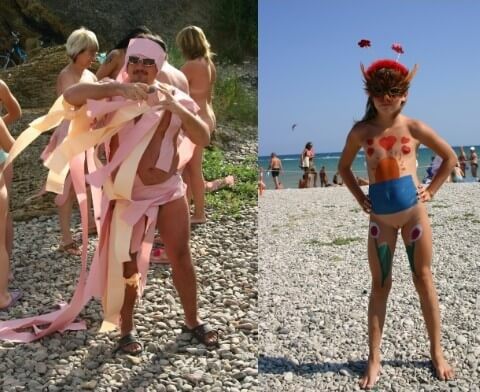 Natural Mud Camouflaging pics - Nudists and naturists: whats the difference?