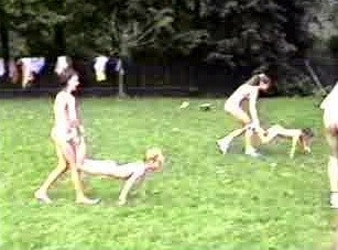 A nudist gathering at the stadium and sports - Freedom and naturalness are important to naturists