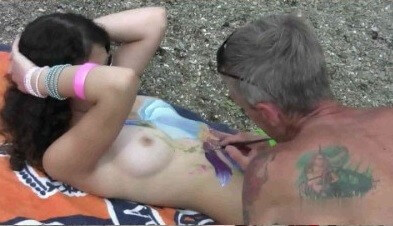 Body Art Nudist Beach 1 Full HD video - Getting rid of swimsuits