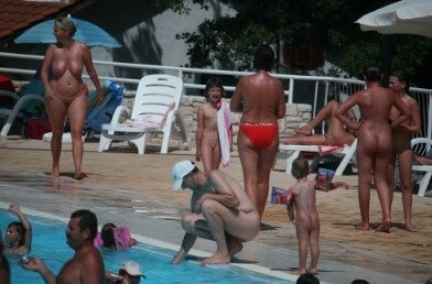 Enjoying The Sunny Pool gallery - Naturists value harmony with nature and a simple way of life
