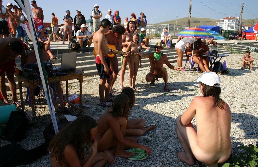 Nude Party By The Steps pics - Living in harmony with nature as the primary goal of the naturist lifestyle