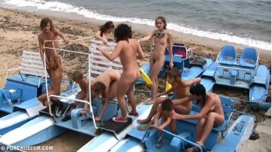 A group of naturists at sea - The community of naturist movement supporters and their values