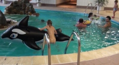 Indoor dolphin ride Full HD - Interaction with Nature Through Naturism